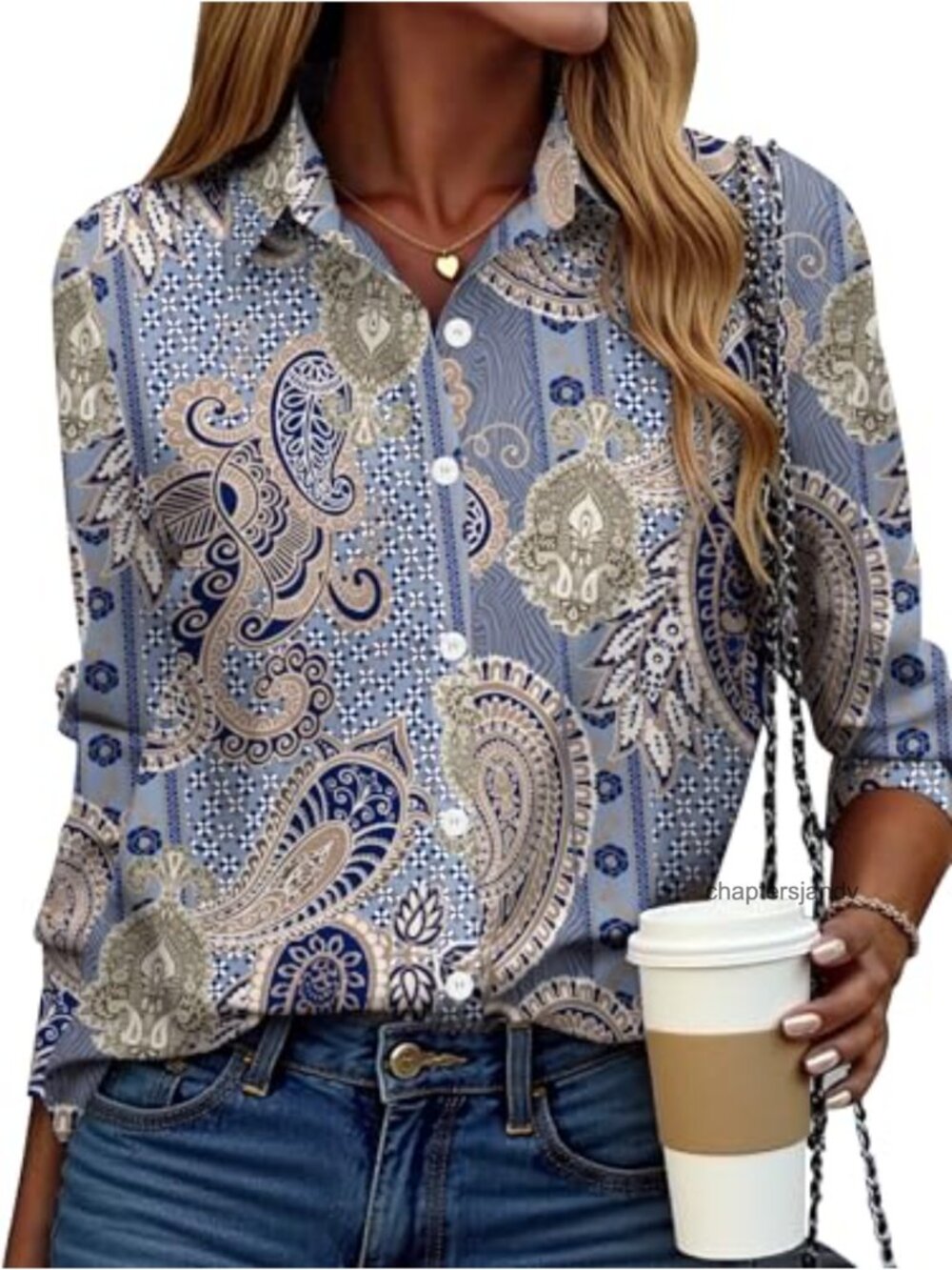Zeagoo Women Long Sleeve Button Down Shirt Casual Blouse Work Top